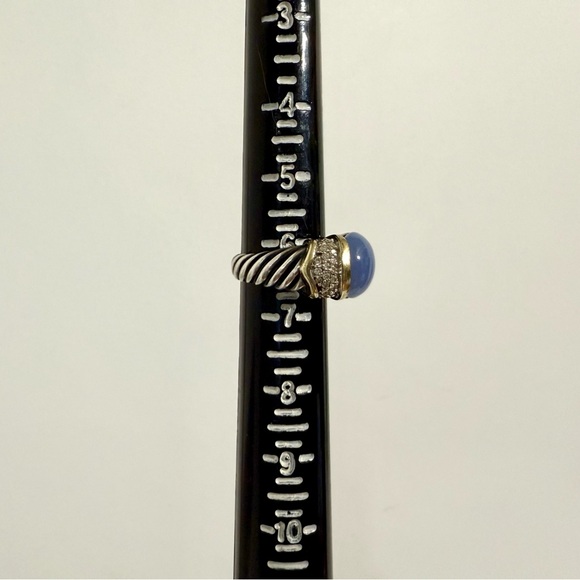David Yurman Large Chalcedony Diamond Ring - Picture 12 of 12